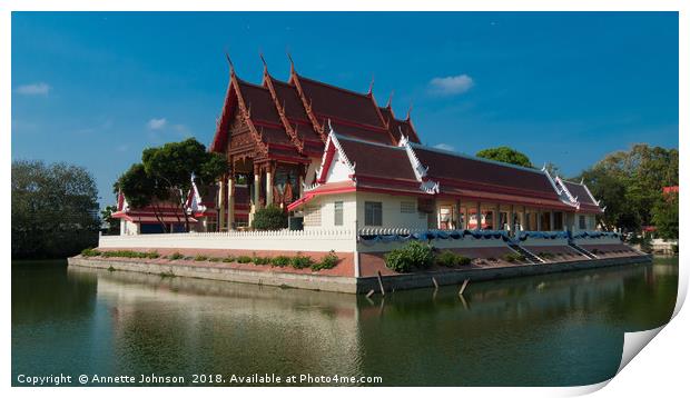 Wat Phra Narai Maharat Print by Annette Johnson
