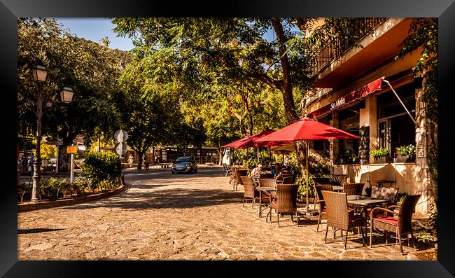 Cafe's in Valldemossa Framed Print by Naylor's Photography