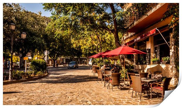 Cafe's in Valldemossa Print by Naylor's Photography