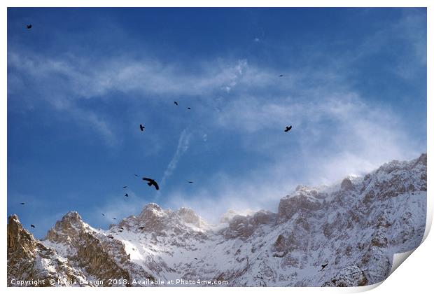 Soaring Above the Alps Print by Kasia Design