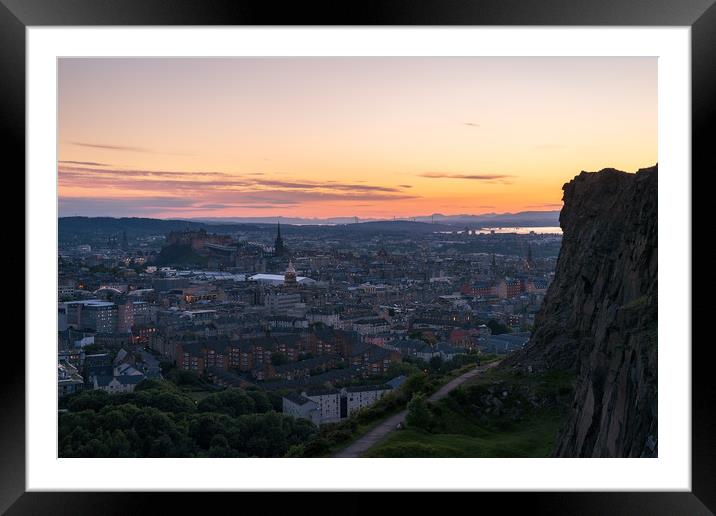 Twilight from the Salisbury Crags, Edinburgh Framed Mounted Print by Miles Gray