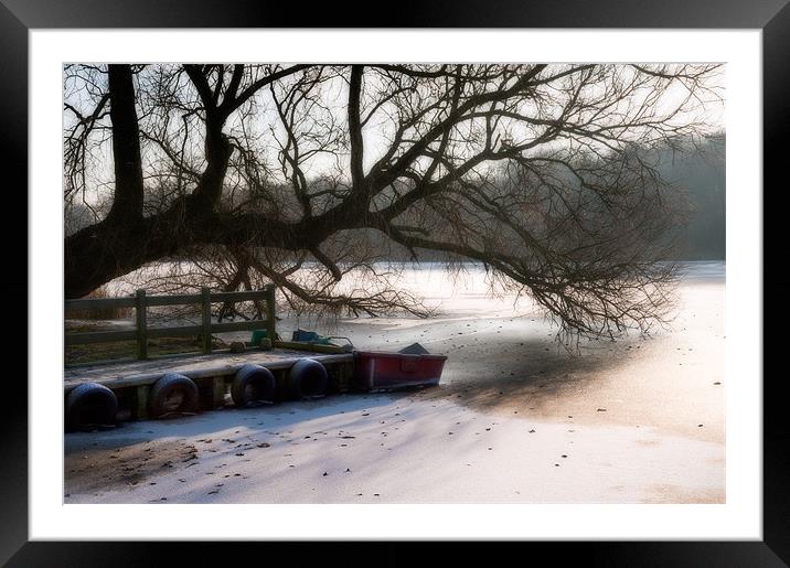 Frozen Ormesby Broad Framed Mounted Print by Stephen Mole