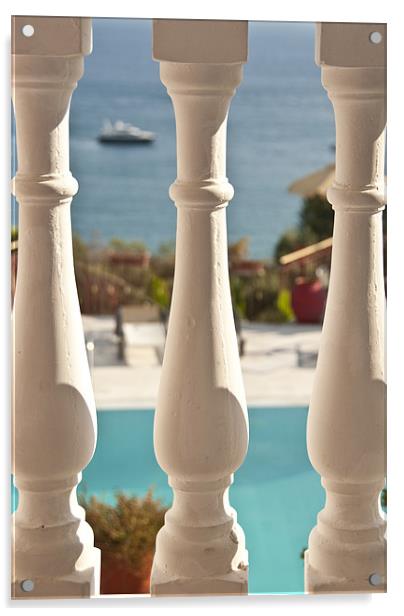 Through Balcony Pillars Acrylic by James Lavott
