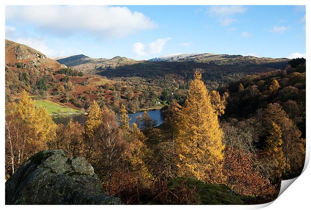 Overlooking Rydal Water Print by James Battersby