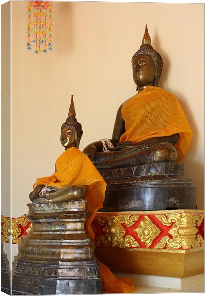 1,000 Year Old Buddha Statue Canvas Print by Lawrence Westfall
