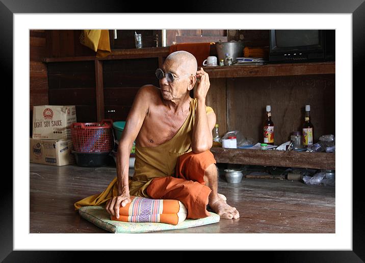 Buddhist Monk Framed Mounted Print by Lawrence Westfall