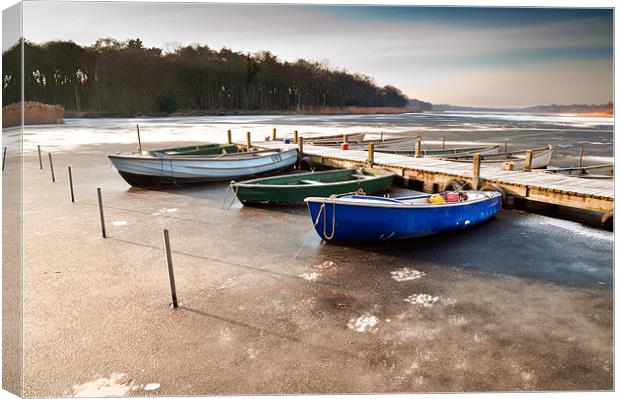 Boats on Ormesby Broad Canvas Print by Stephen Mole