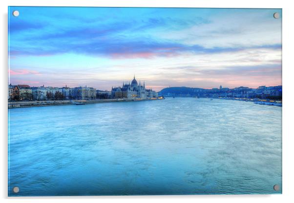 Pastel Hues of the Danube Acrylic by Adam Lucas