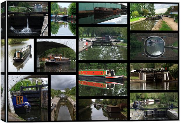 Grand Union canal Collage1 Canvas Print by Chris Day