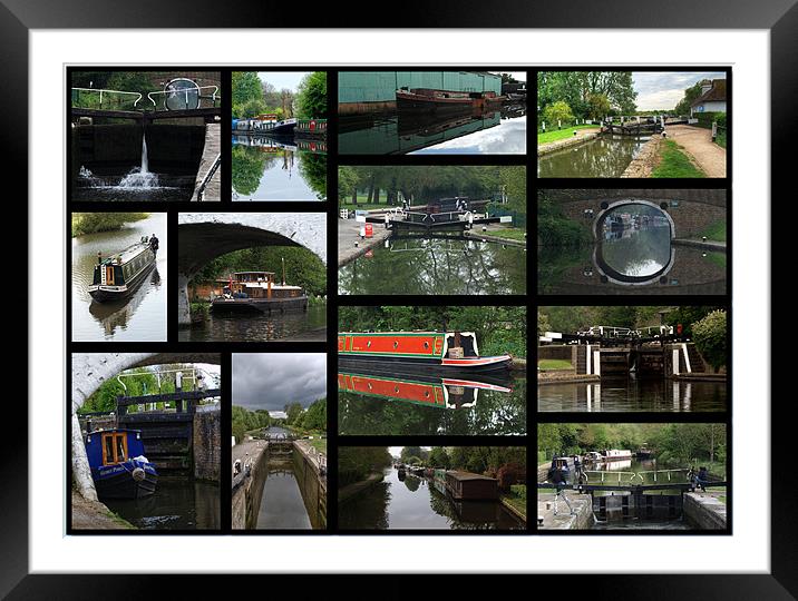 Grand Union canal Collage1 Framed Mounted Print by Chris Day