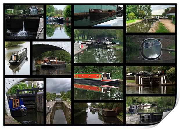 Grand Union canal Collage1 Print by Chris Day