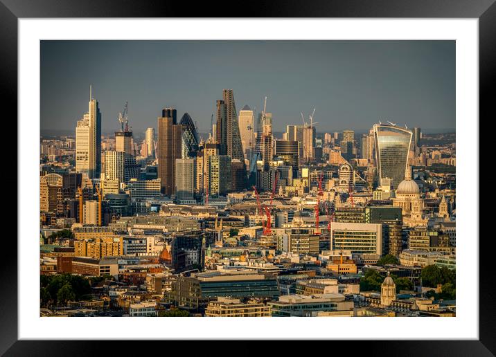 The City from BT Tower Framed Mounted Print by Simon Belcher