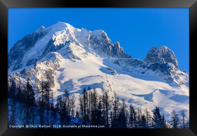 Grand Montets in the French Alps Framed Print by Chris Warham