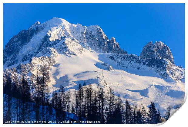 Grand Montets in the French Alps Print by Chris Warham