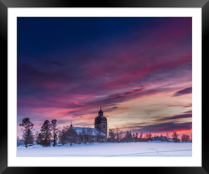 Swedish sunset Framed Mounted Print by Hamperium Photography