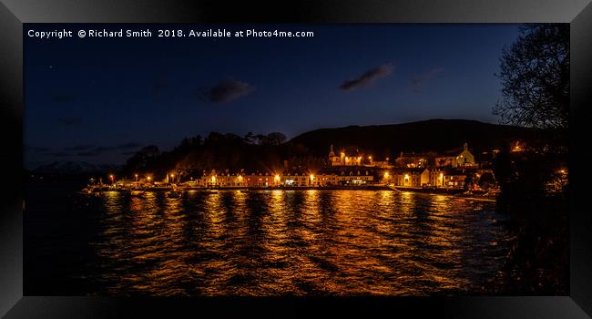 Portree pier at dusk Framed Print by Richard Smith