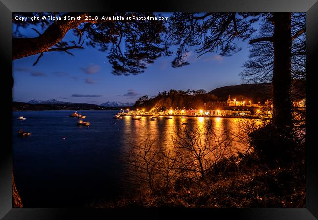 Portree pier at dusk #2 Framed Print by Richard Smith