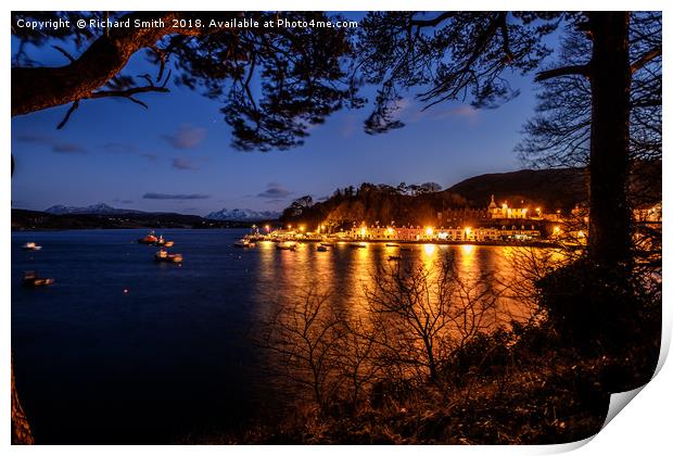 Portree pier at dusk #2 Print by Richard Smith