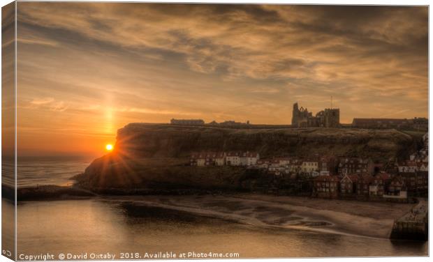 Sun rising over the Abbey Canvas Print by David Oxtaby  ARPS