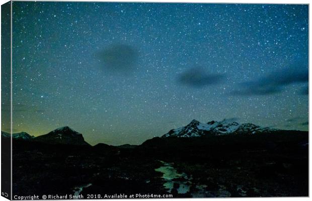 The Cuillin by starlight Canvas Print by Richard Smith