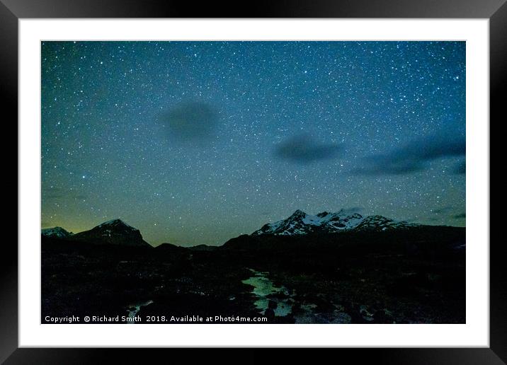 The Cuillin by starlight Framed Mounted Print by Richard Smith