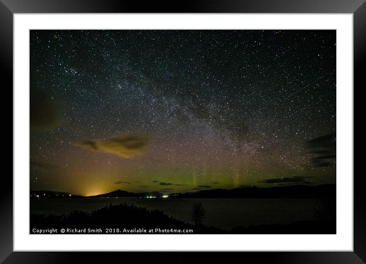 Milky Way and Aurora Borealis #2  Framed Mounted Print by Richard Smith