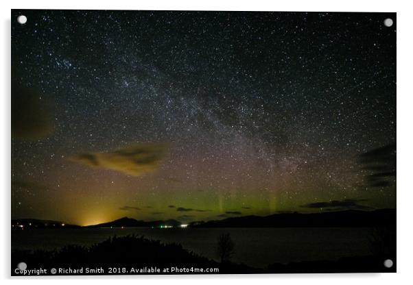 Milky Way and Aurora Borealis #2  Acrylic by Richard Smith