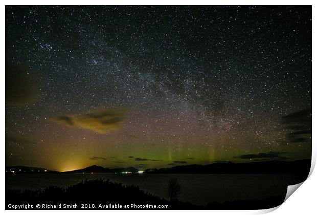 Milky Way and Aurora Borealis #2  Print by Richard Smith