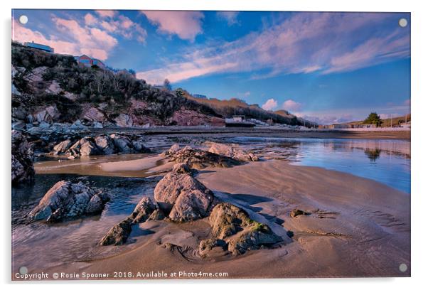 Millendreath Beach Looe in South East Cornwall Acrylic by Rosie Spooner