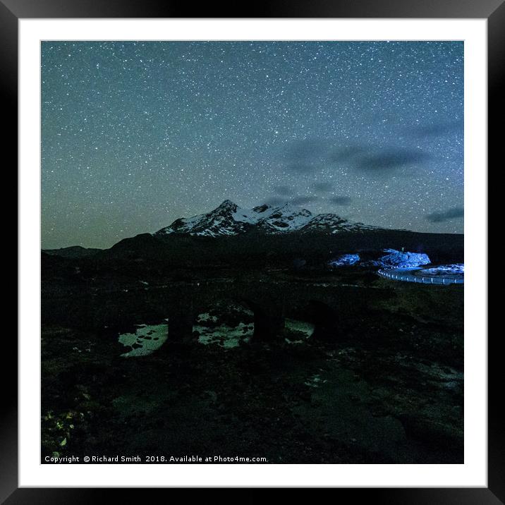 Glen Sligachan and the Cuillin by Starlight.  Framed Mounted Print by Richard Smith