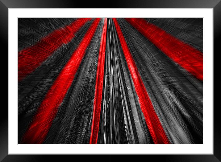 Red And Black Abstract Framed Mounted Print by Elaine Young