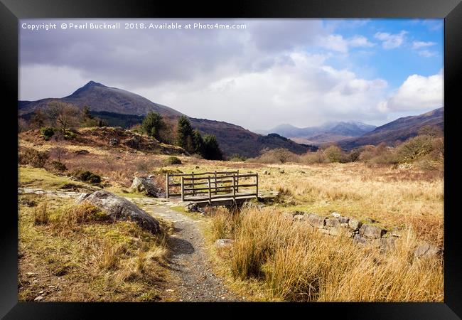 Country Path in Snowdonia Framed Print by Pearl Bucknall
