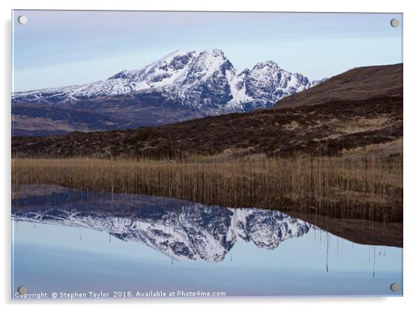 Dawn at Loch Cill Chriosd Acrylic by Stephen Taylor