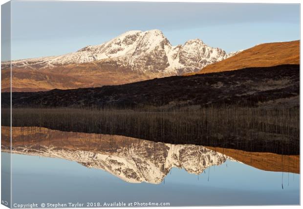 Reflections of Blaven Canvas Print by Stephen Taylor