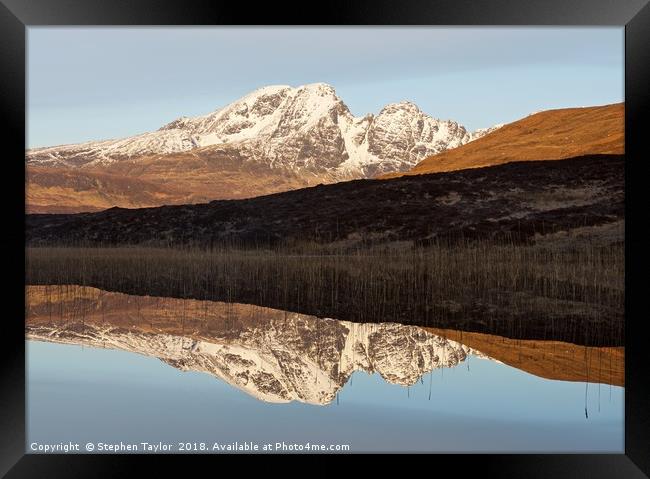 Reflections of Blaven Framed Print by Stephen Taylor