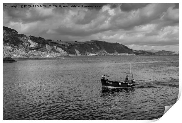 Cornish Fishing Boat Print by RICHARD MOULT