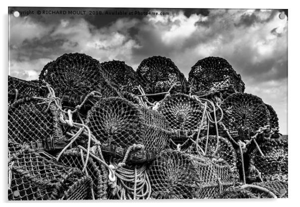 Lobster Pots Acrylic by RICHARD MOULT