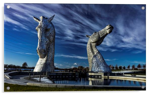 The Kelpies Acrylic by Charles Simpson