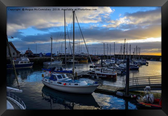 Sunset over Anstruther harbour Framed Print by Angus McComiskey