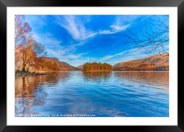 Hawes How Island - Thirlmere Framed Mounted Print by Trevor Camp