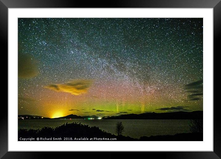 Milky Way and Aurora Borealis #3 Framed Mounted Print by Richard Smith