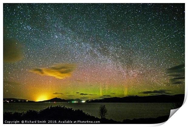 Milky Way and Aurora Borealis #3 Print by Richard Smith