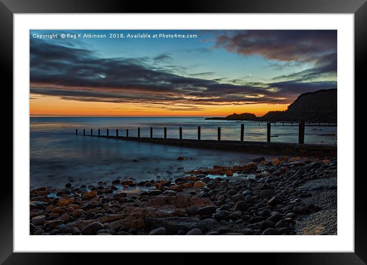 Dawn At Seaham Beach Framed Mounted Print by Reg K Atkinson