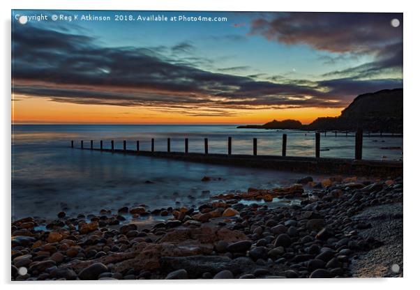 Dawn At Seaham Beach Acrylic by Reg K Atkinson