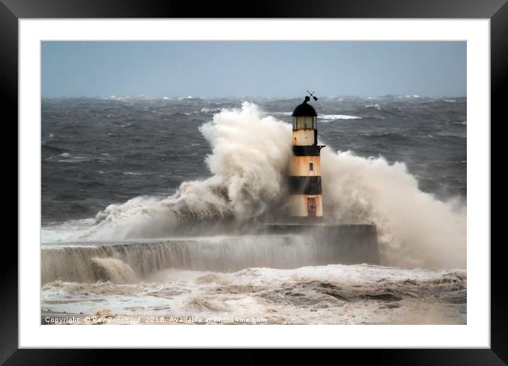 High Seas at Seaham Framed Mounted Print by Ray Pritchard