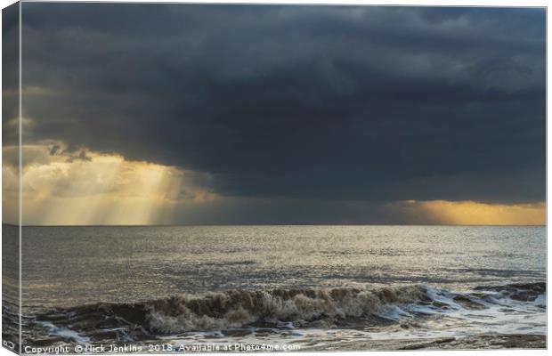 Clouds and Rays over the Bristol Channel Canvas Print by Nick Jenkins