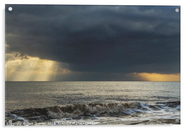 Clouds and Rays over the Bristol Channel Acrylic by Nick Jenkins