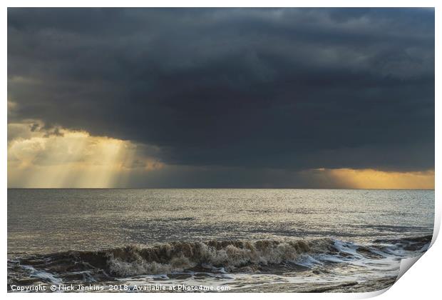 Clouds and Rays over the Bristol Channel Print by Nick Jenkins