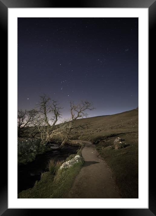 Orion over Malham Beck Framed Mounted Print by Pete Collins