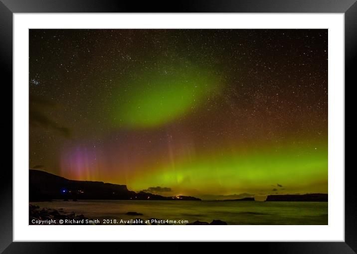 Aurora Borealis from Staffin beach #2 Framed Mounted Print by Richard Smith
